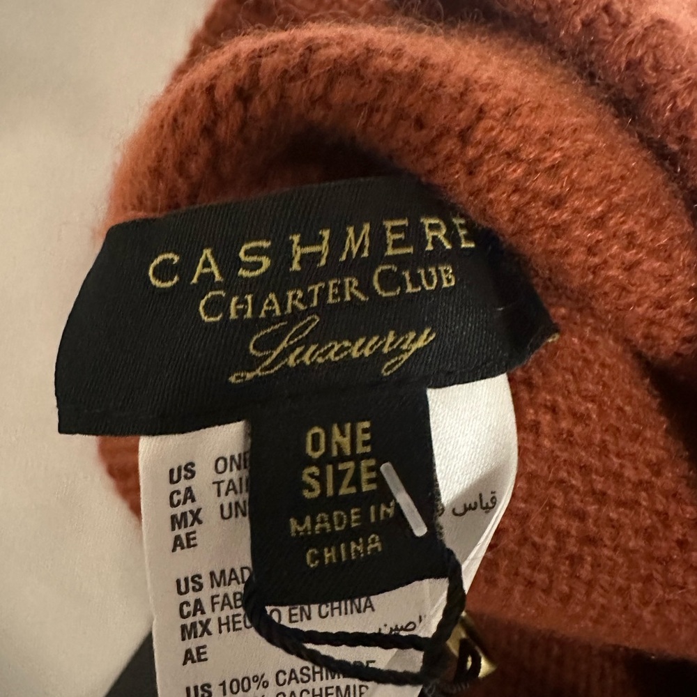 Charter Club Rich Brown 100% Cashmere Beanie - Picture 5 of 9